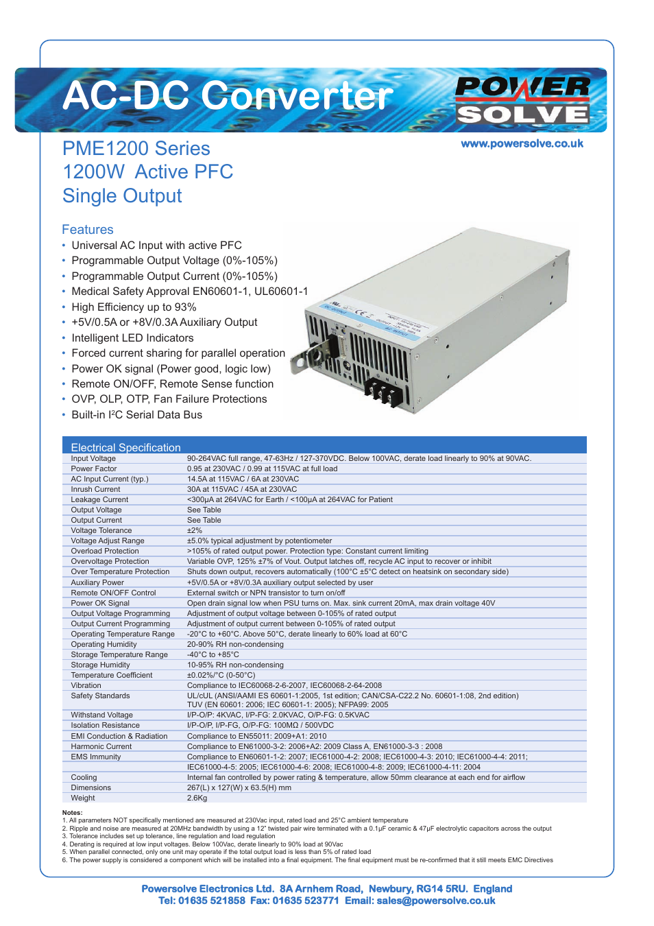 Powersolve PME1200 Series User Manual | 6 pages