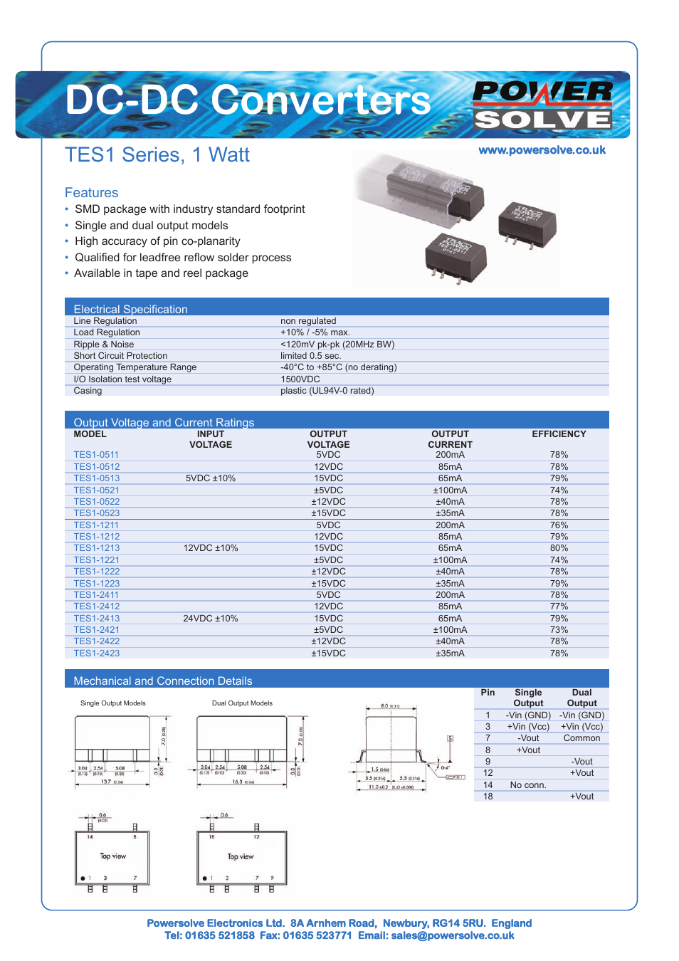 Powersolve TES1 Series User Manual | 1 page