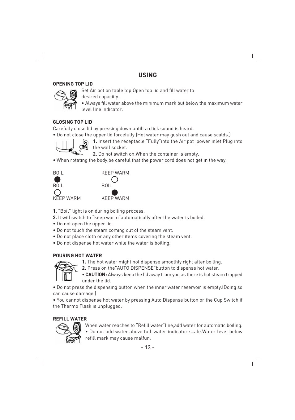 Using | SINBO SK 2395 User Manual | Page 14 / 64