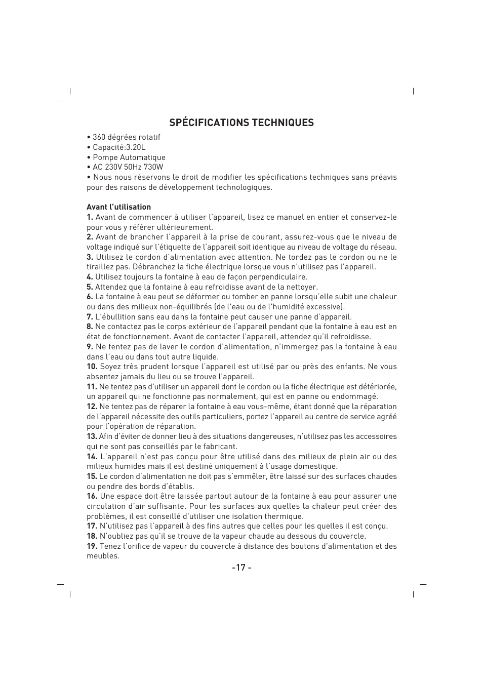 SINBO SK 2395 User Manual | Page 18 / 64