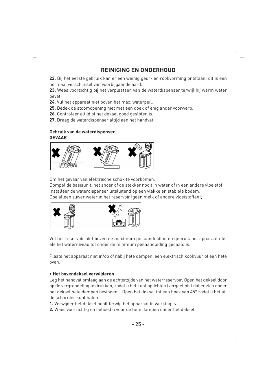 Reiniging en onderhoud | SINBO SK 2395 User Manual | Page 26 / 64