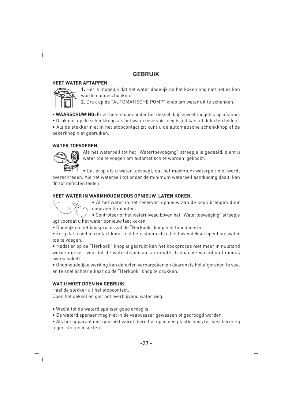 Gebruik | SINBO SK 2395 User Manual | Page 28 / 64