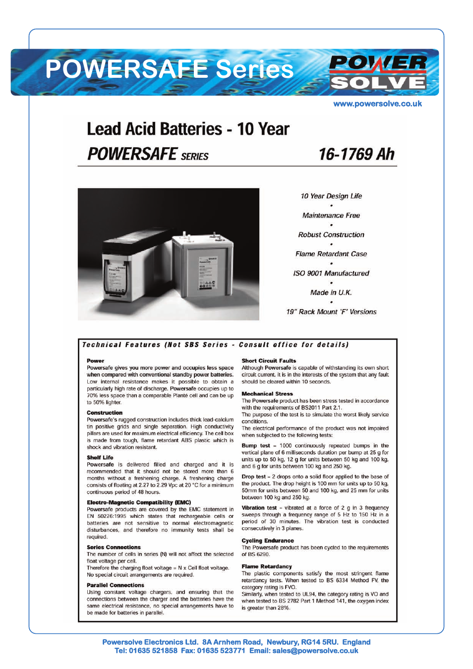 Powersolve POWERSAFE Series User Manual | 2 pages