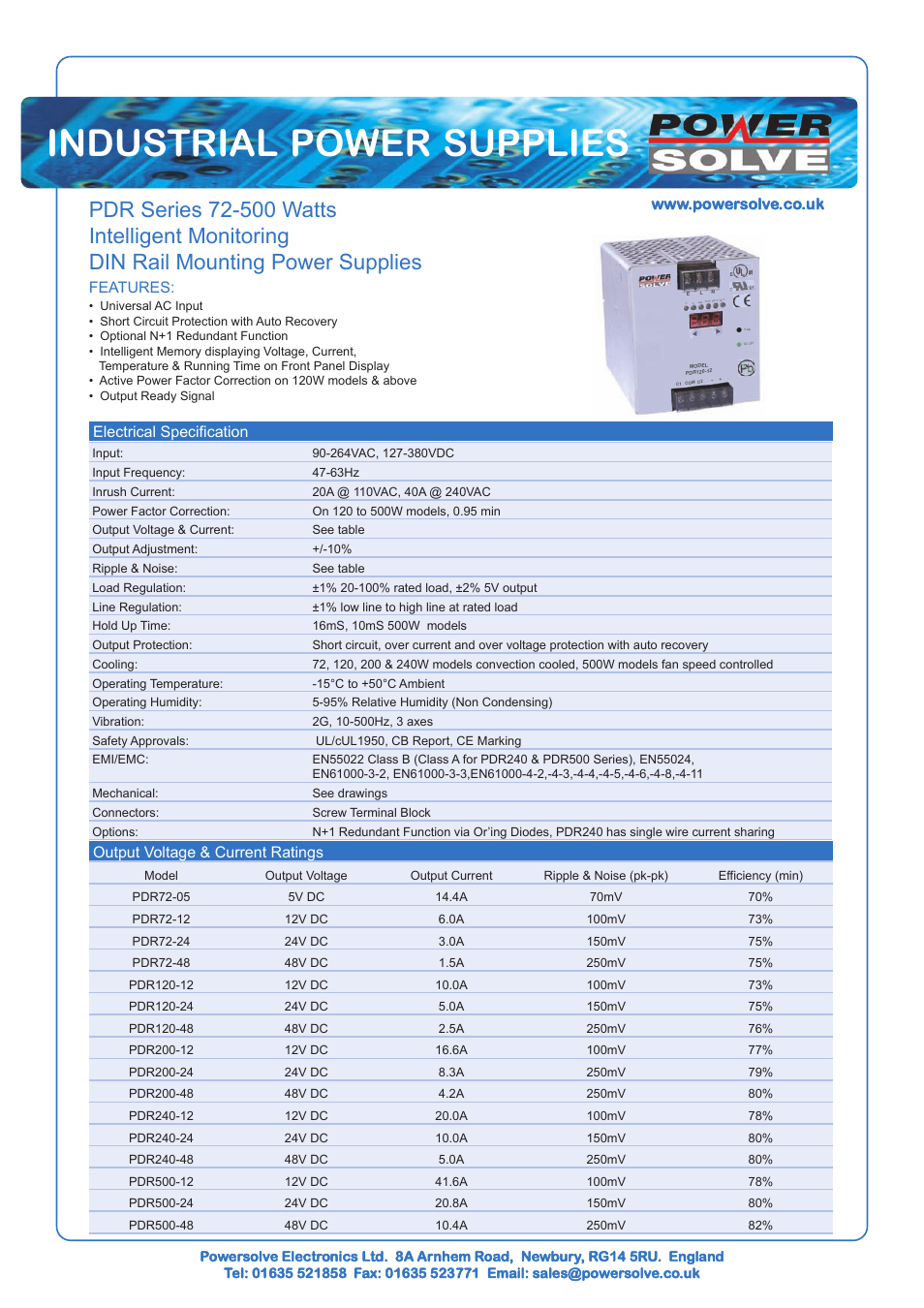 Powersolve PDR Series User Manual | 3 pages