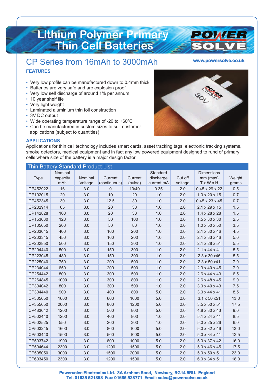 Powersolve CP Series User Manual | 1 page