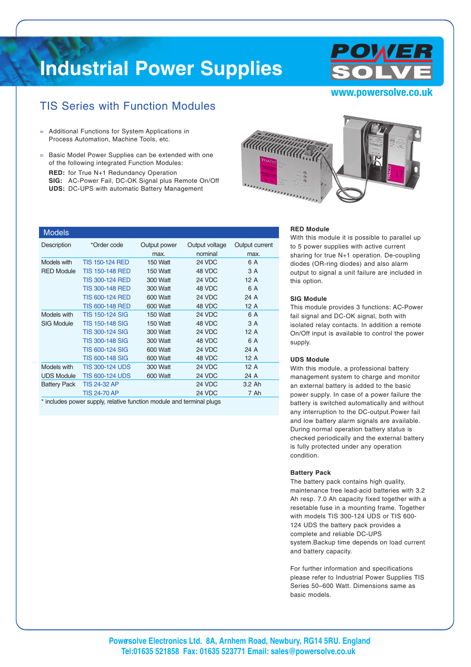 Powersolve TIS Series with Function Modules User Manual | 1 page