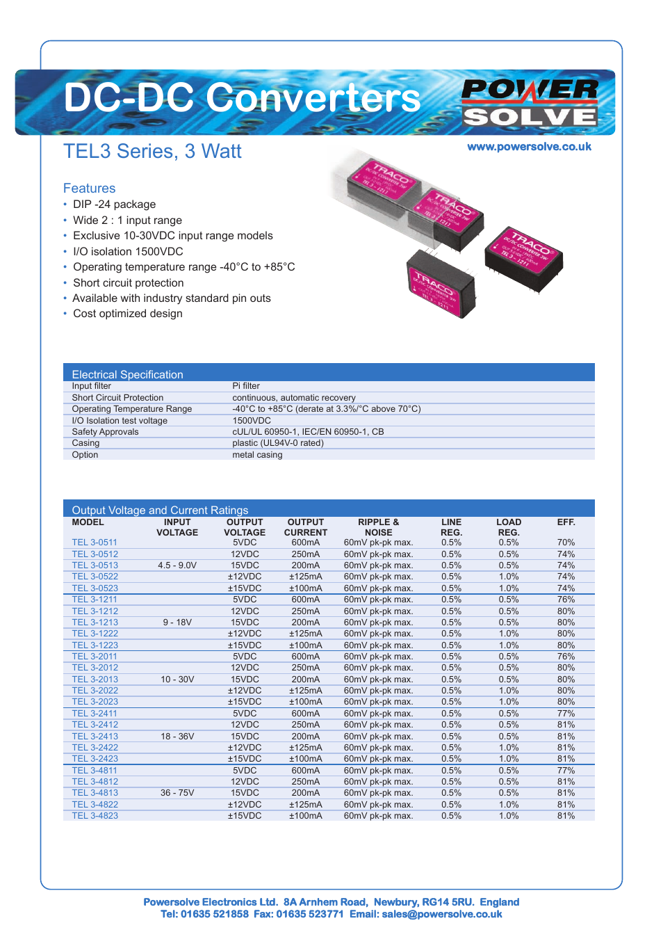 Powersolve TEL3 Series User Manual | 2 pages