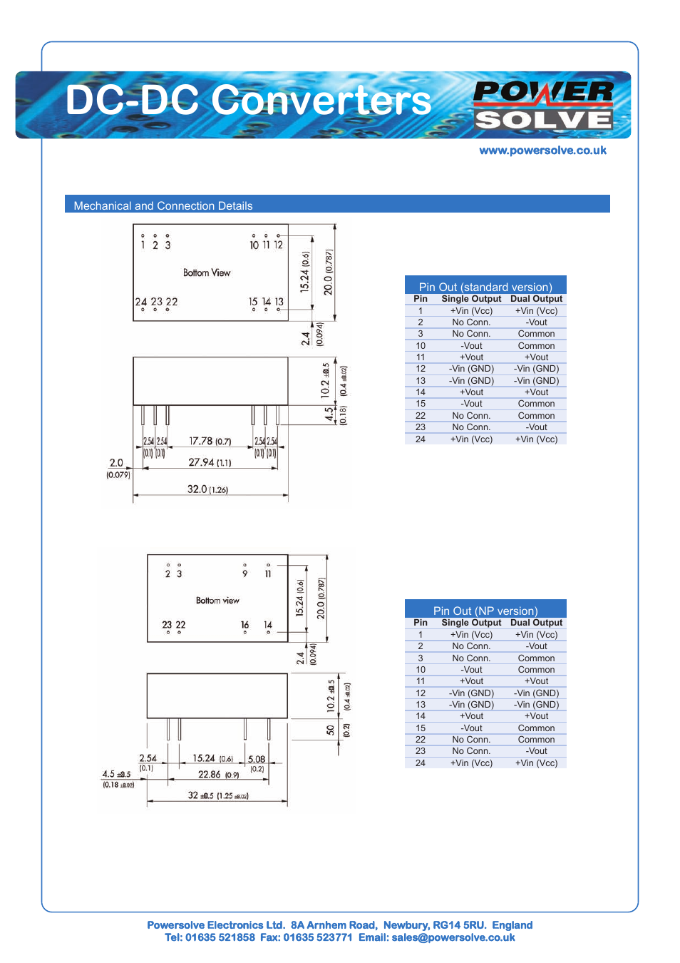 Dc-dc converters | Powersolve TEL3 Series User Manual | Page 2 / 2