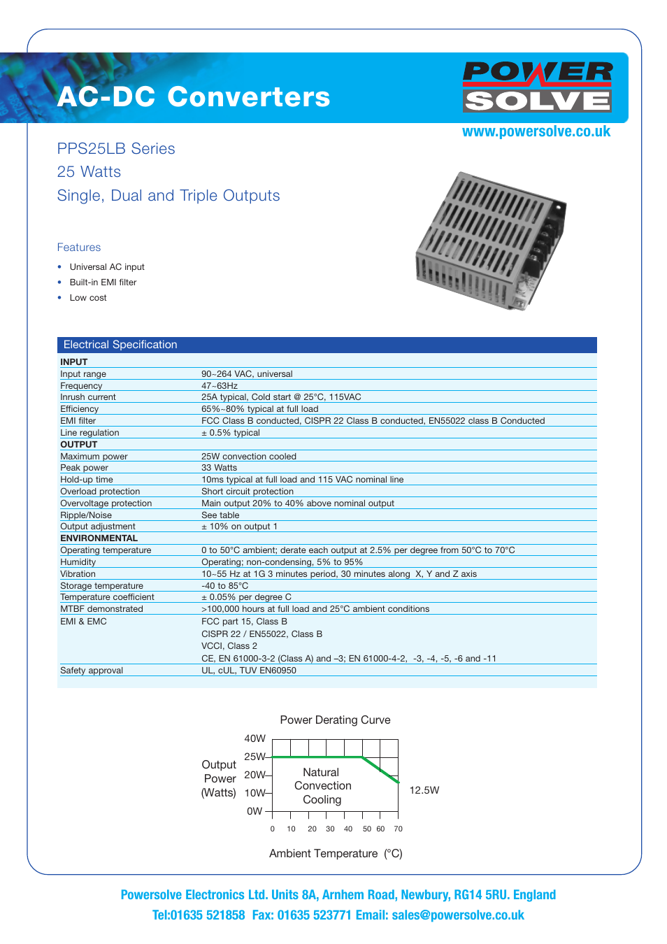 Powersolve PPS25LB Series User Manual | 3 pages