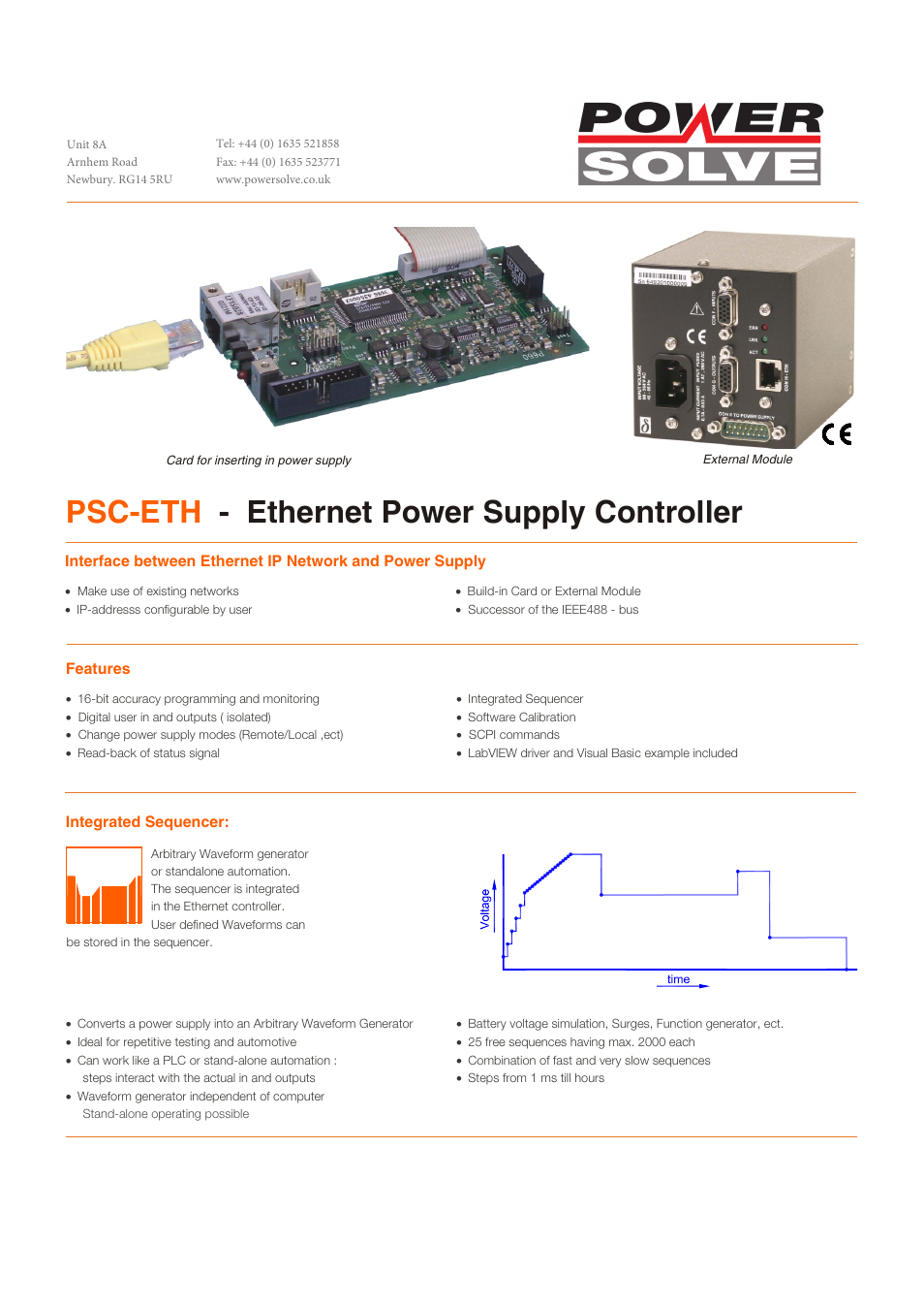 Powersolve Ethernet Interface User Manual | 2 pages