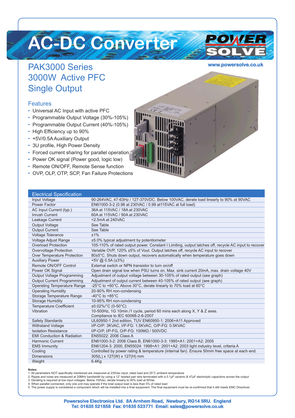 Powersolve PAK3000 Series User Manual | 6 pages