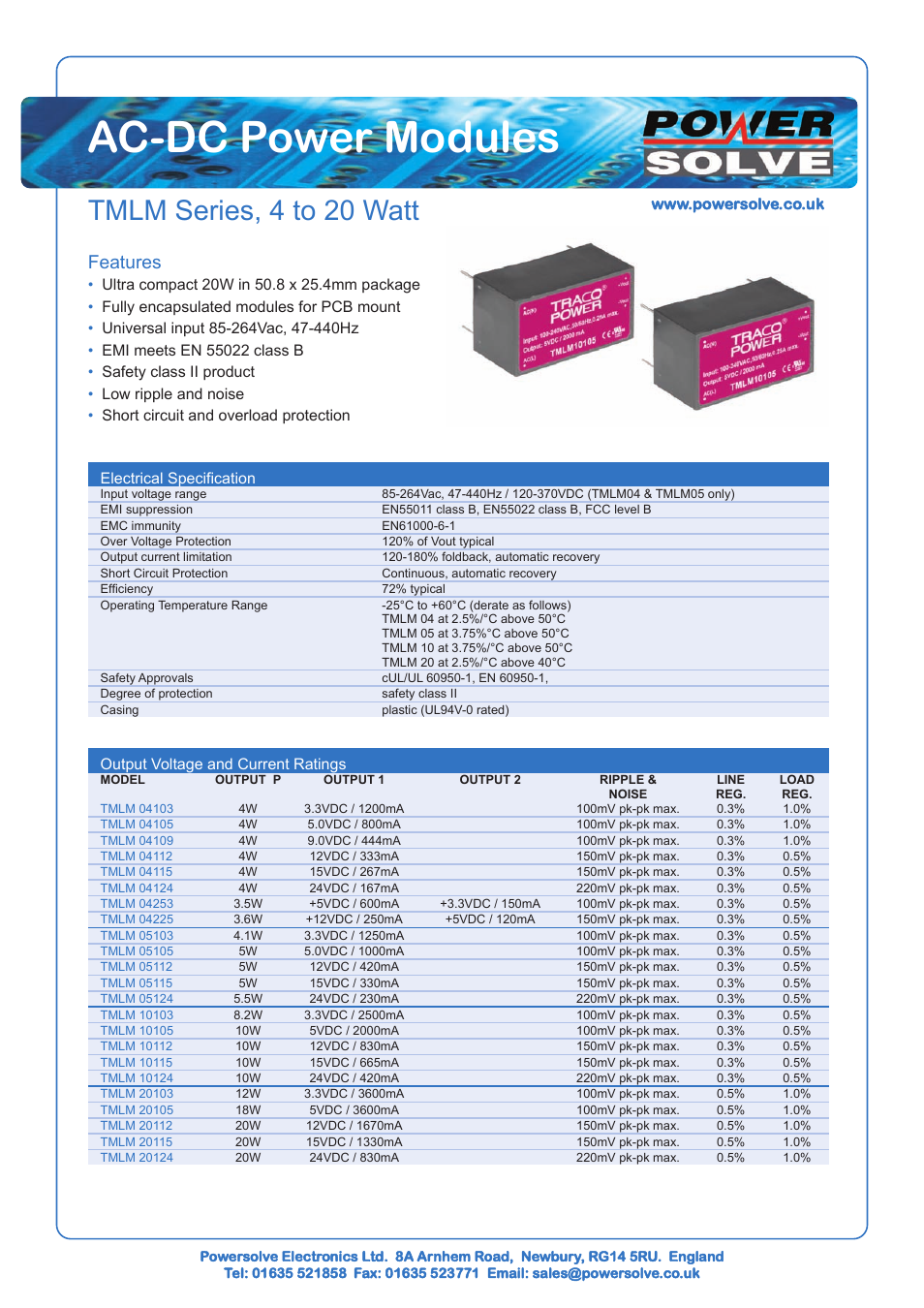 Powersolve TMLM Series User Manual | 2 pages