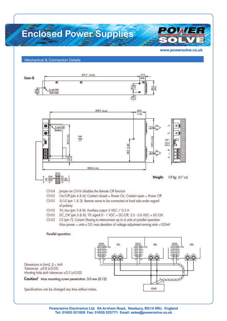 Enclosed power supplies | Powersolve TXL Series User Manual | Page 7 / 7