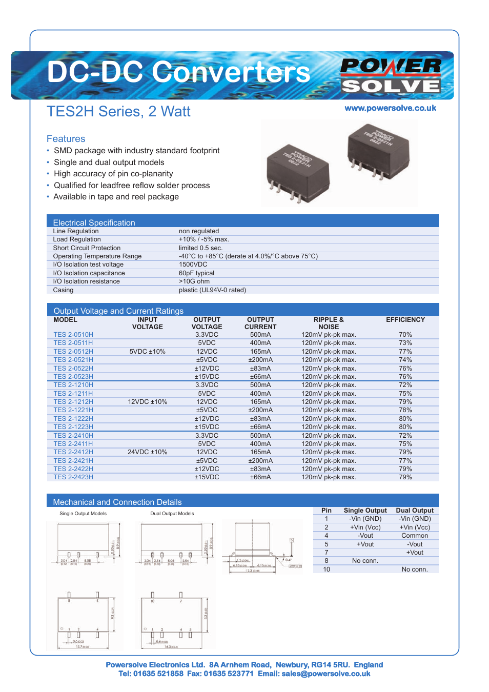 Powersolve TES2H Series User Manual | 1 page