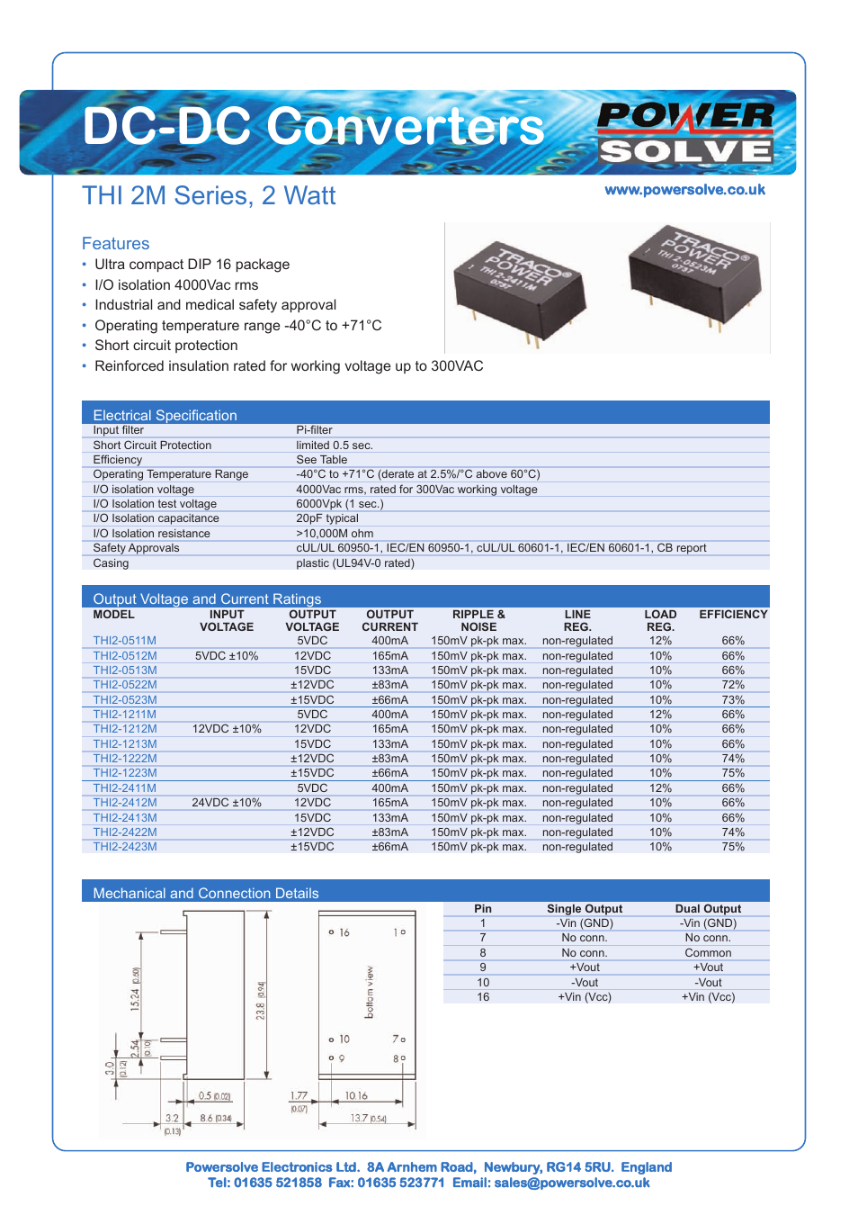 Powersolve THI2M Series User Manual | 1 page