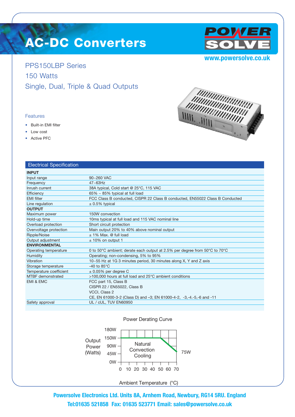 Powersolve PPS150LBP Series User Manual | 3 pages