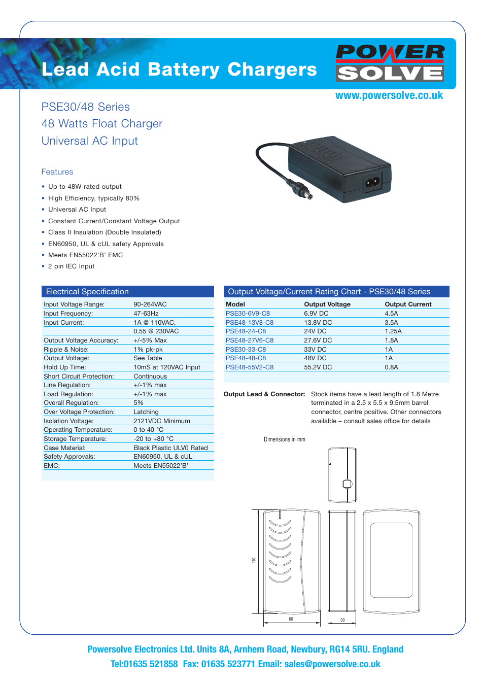 Powersolve PSE48 Series User Manual | 1 page