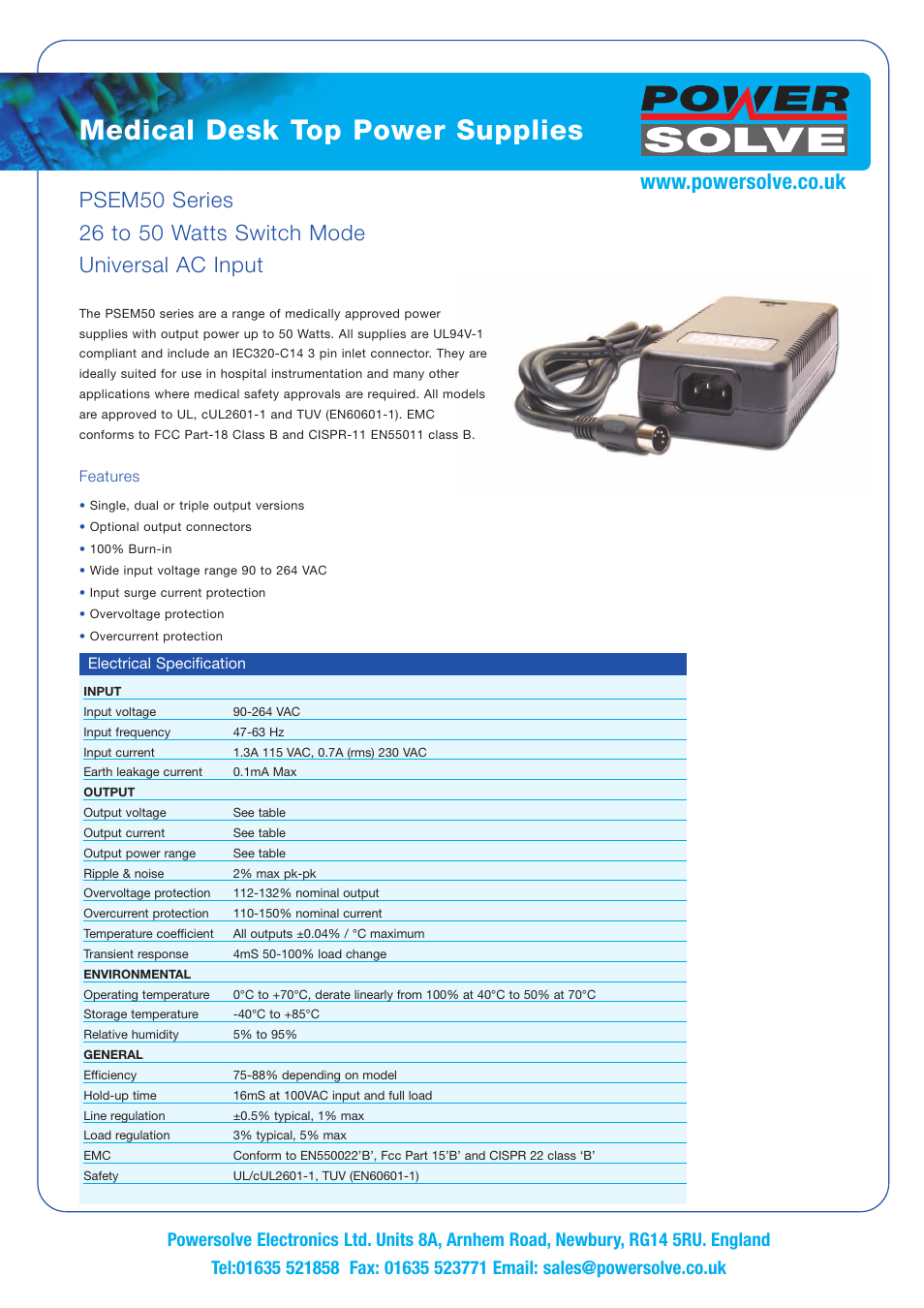 Powersolve PSEM50 Series User Manual | 2 pages