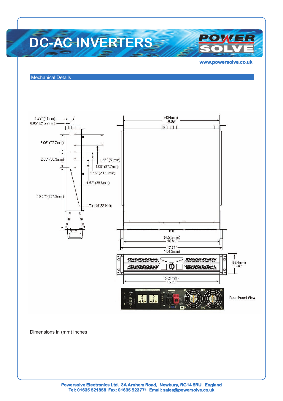 Dc-ac inverters | Powersolve 2UPSWI Series User Manual | Page 3 / 3