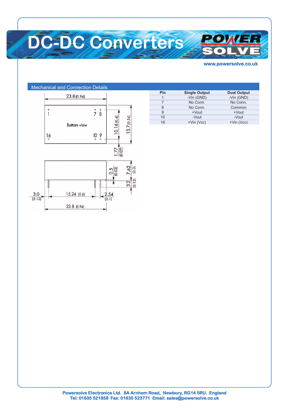 Dc-dc converters | Powersolve TEL2 Series User Manual | Page 2 / 2