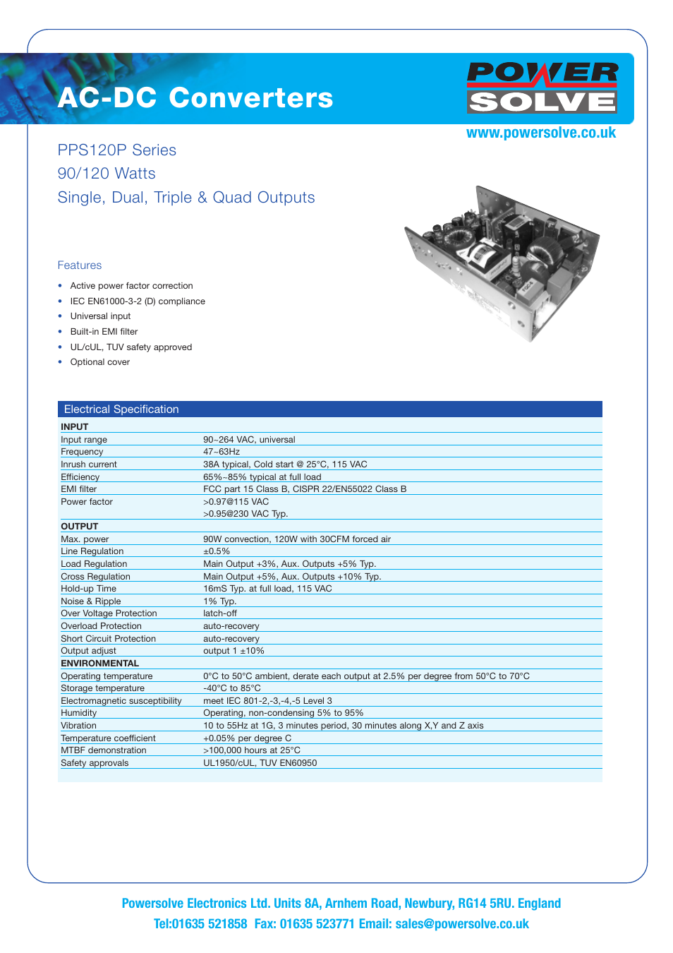 Powersolve PPS120P Series User Manual | 3 pages