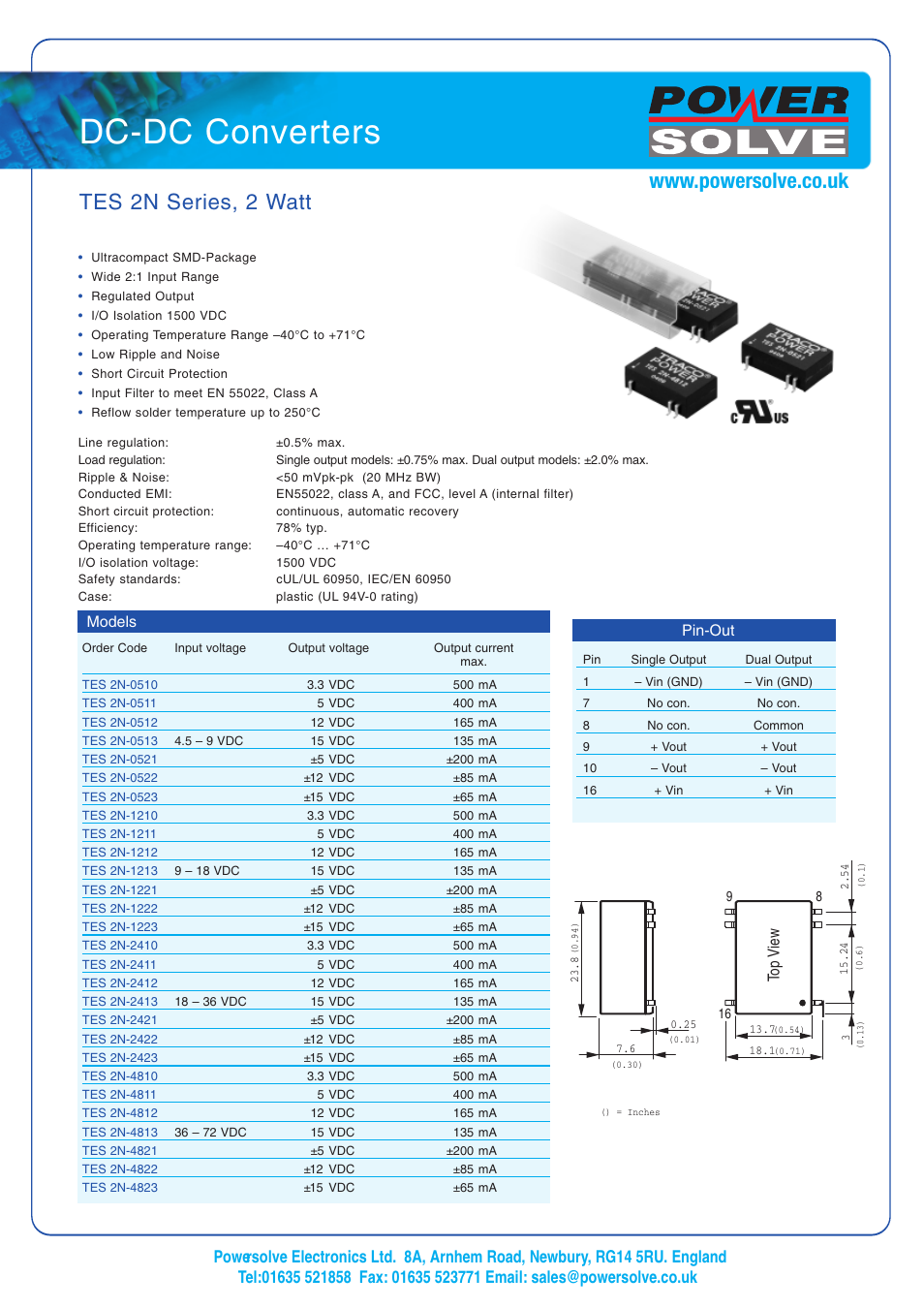 Powersolve TES 2N Series User Manual | 1 page