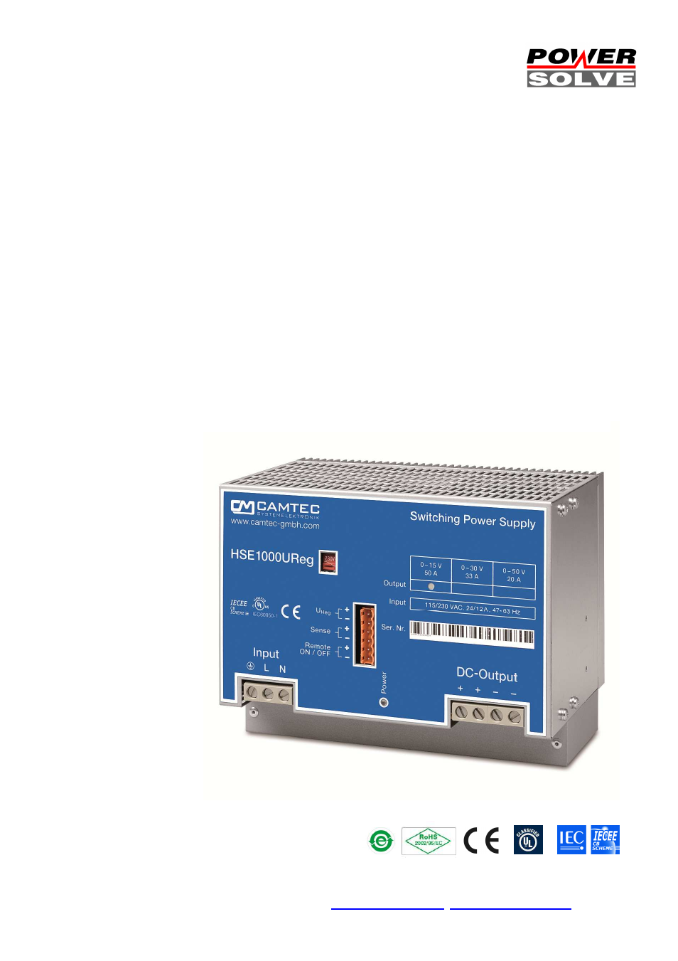 Powersolve HSEUreg10001 Series User Manual | 5 pages