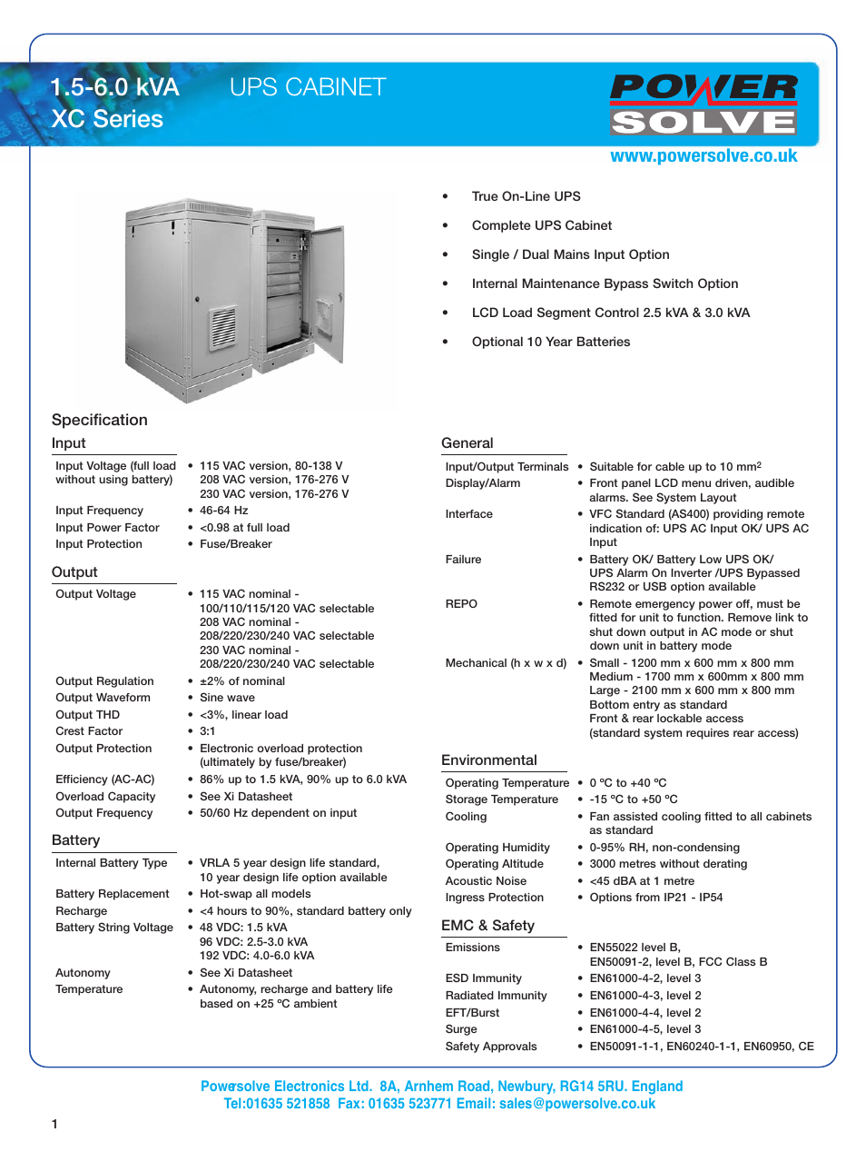 Powersolve XC Series User Manual | 2 pages