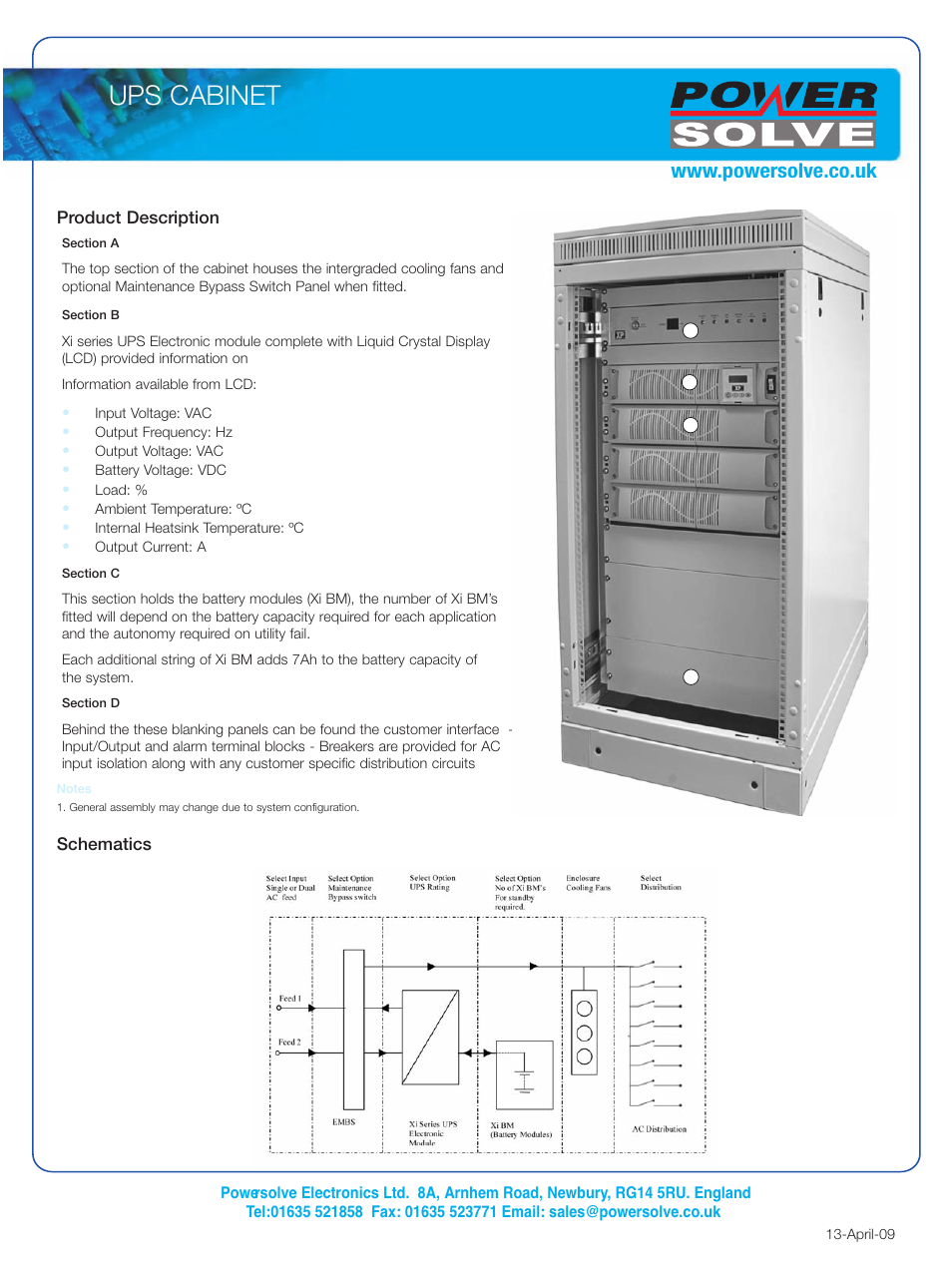 Ups cabinet | Powersolve XC Series User Manual | Page 2 / 2