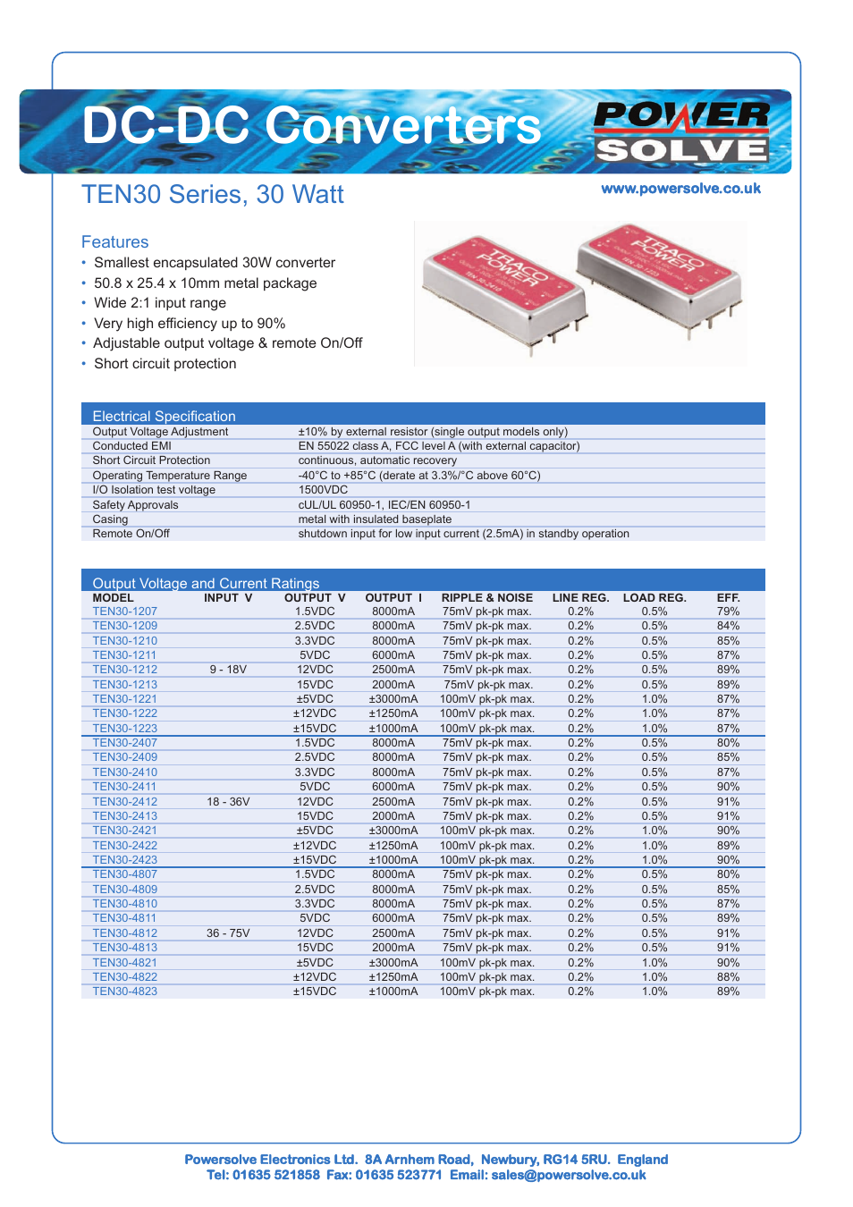 Powersolve TEN30 Series User Manual | 2 pages