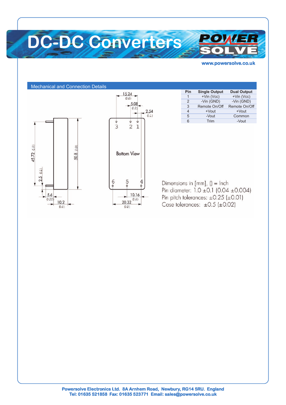 Dc-dc converters | Powersolve TEN30 Series User Manual | Page 2 / 2