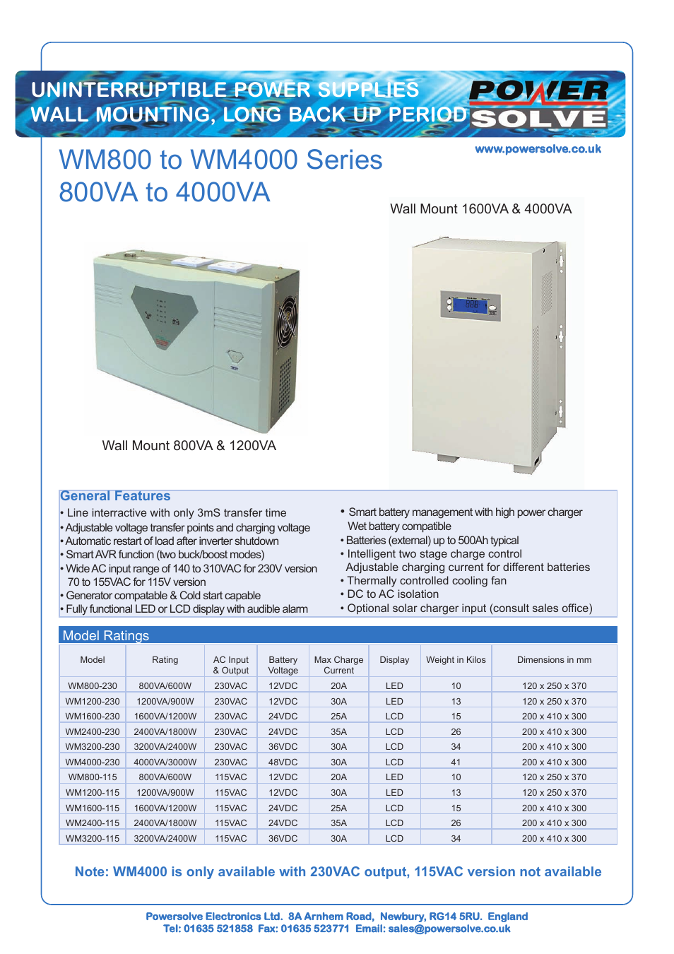 Powersolve WM4000 Series User Manual | 2 pages