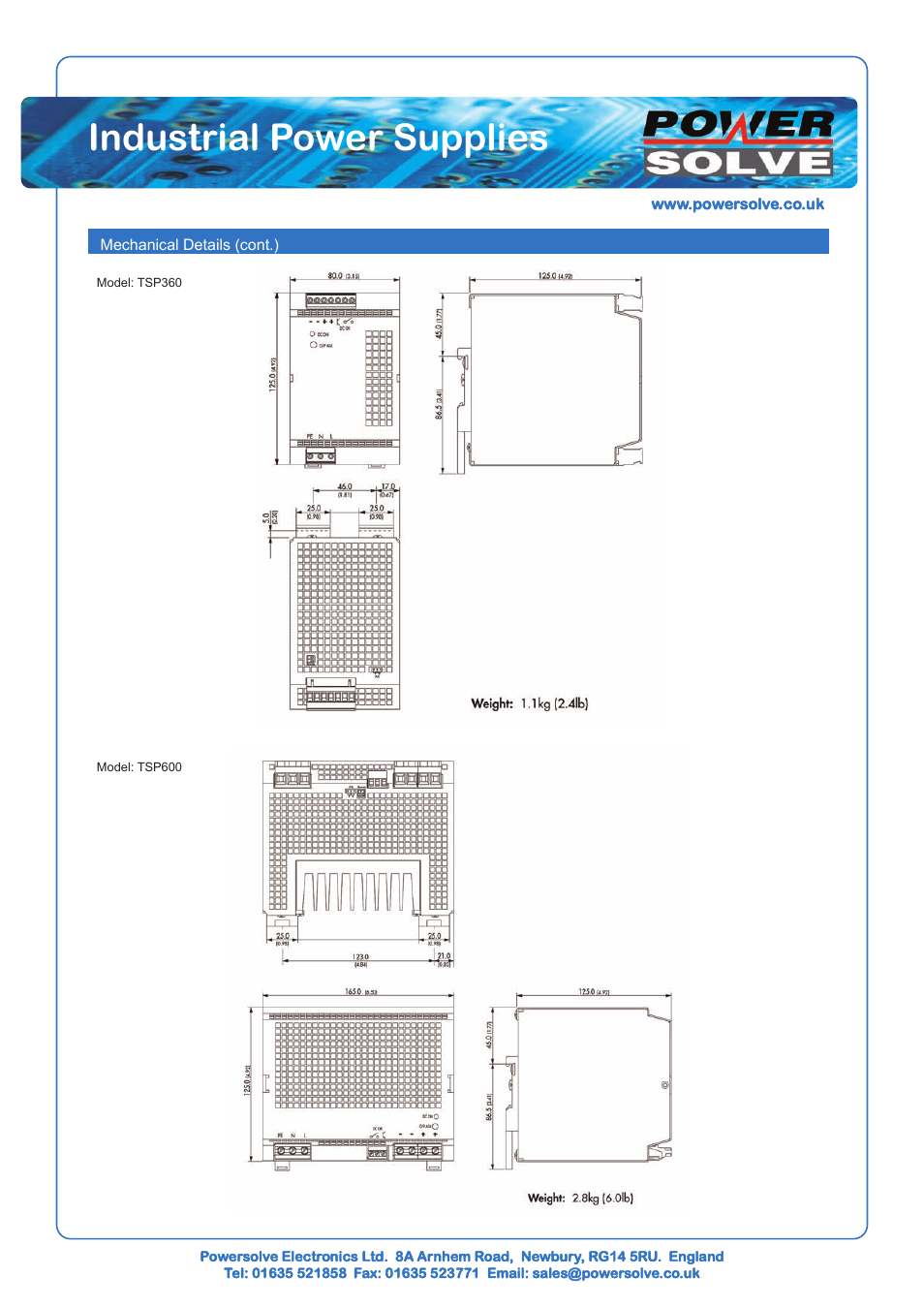 Industrial power supplies | Powersolve TSP Series User Manual | Page 3 / 4