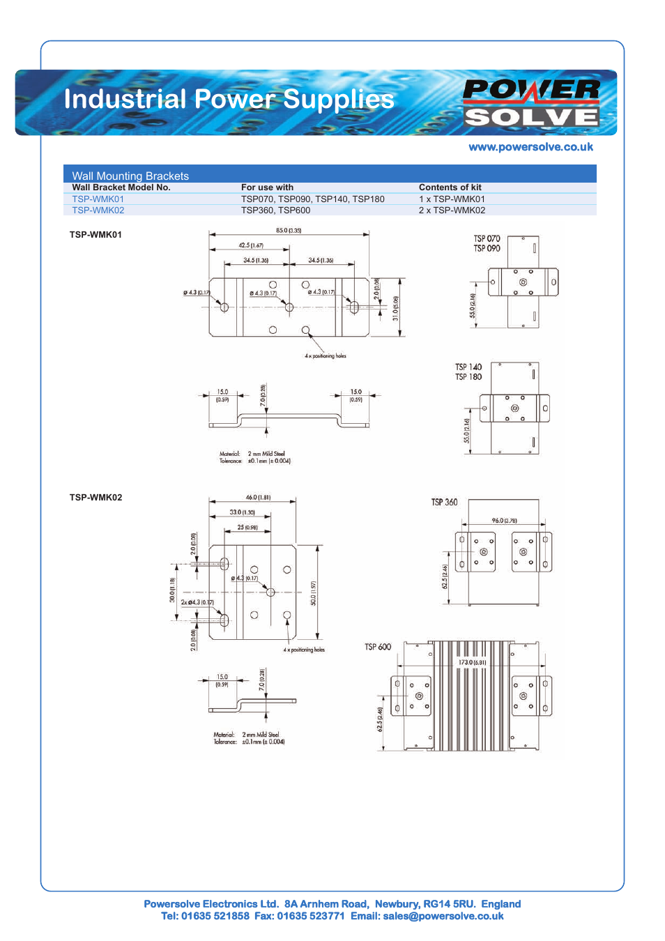 Industrial power supplies | Powersolve TSP Series User Manual | Page 4 / 4
