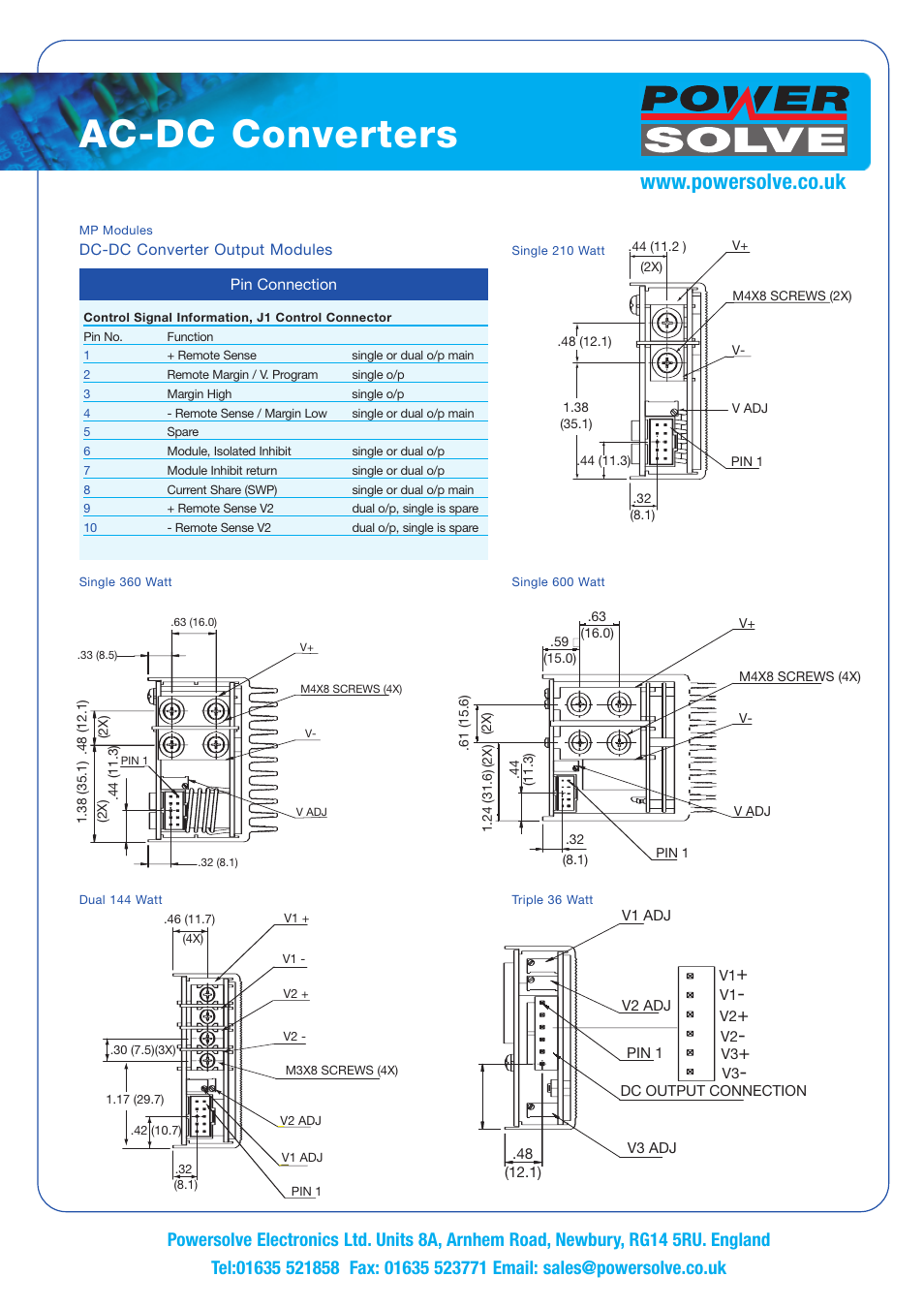 Ac-dc converters | Powersolve MP Series User Manual | Page 7 / 10