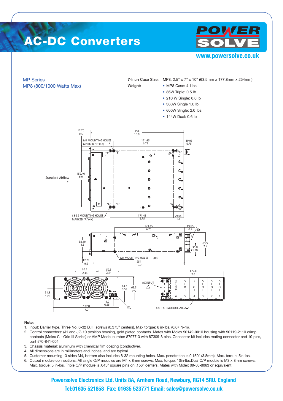 Ac-dc converters | Powersolve MP Series User Manual | Page 9 / 10