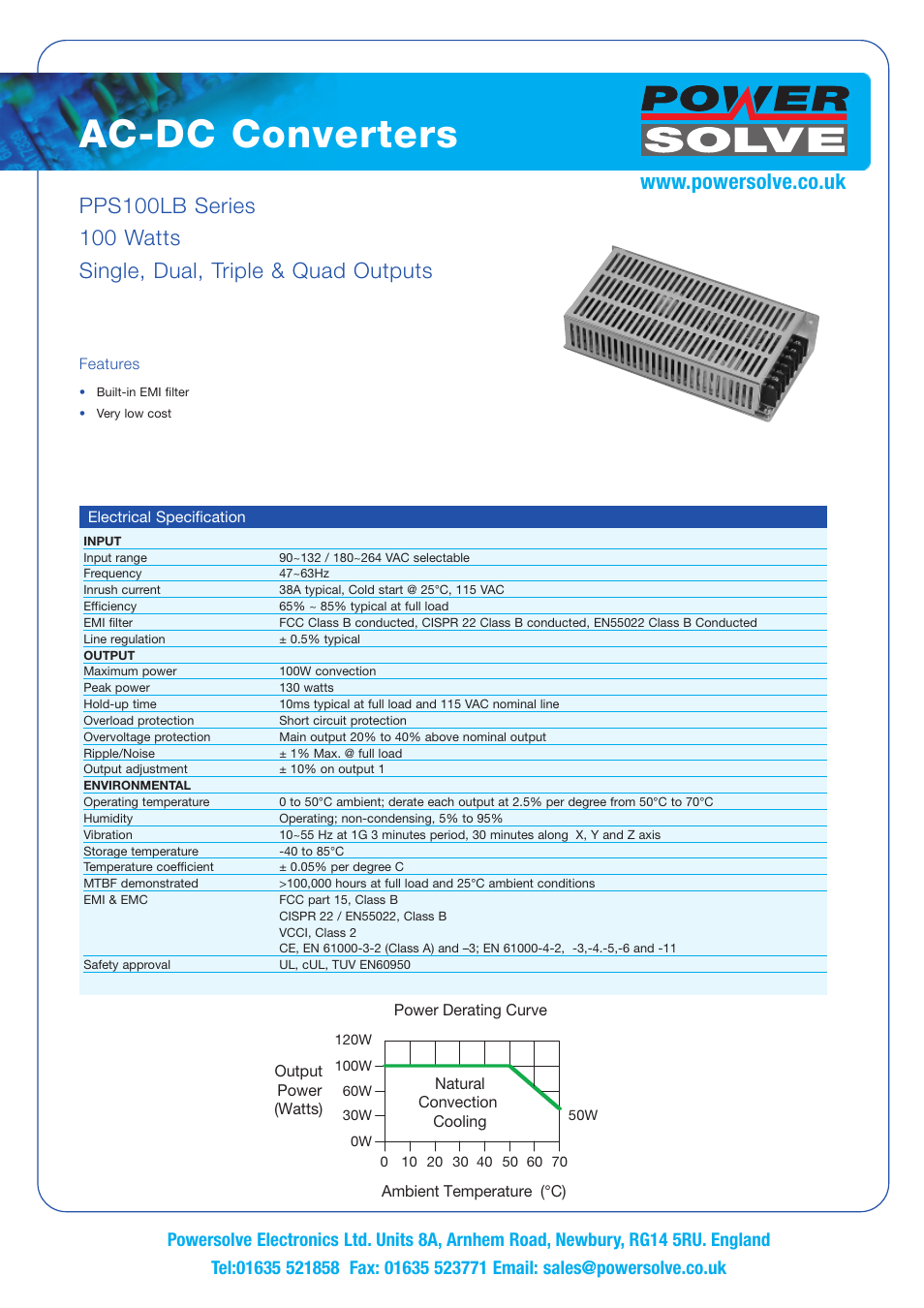 Powersolve PPS100LB Series User Manual | 3 pages