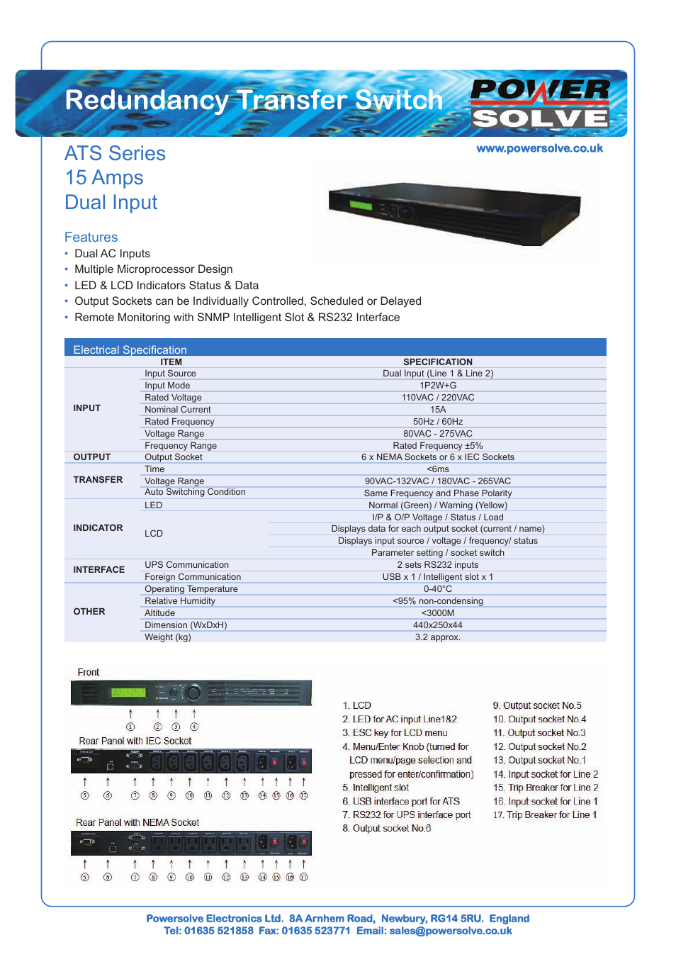 Powersolve ATS Series User Manual | 1 page