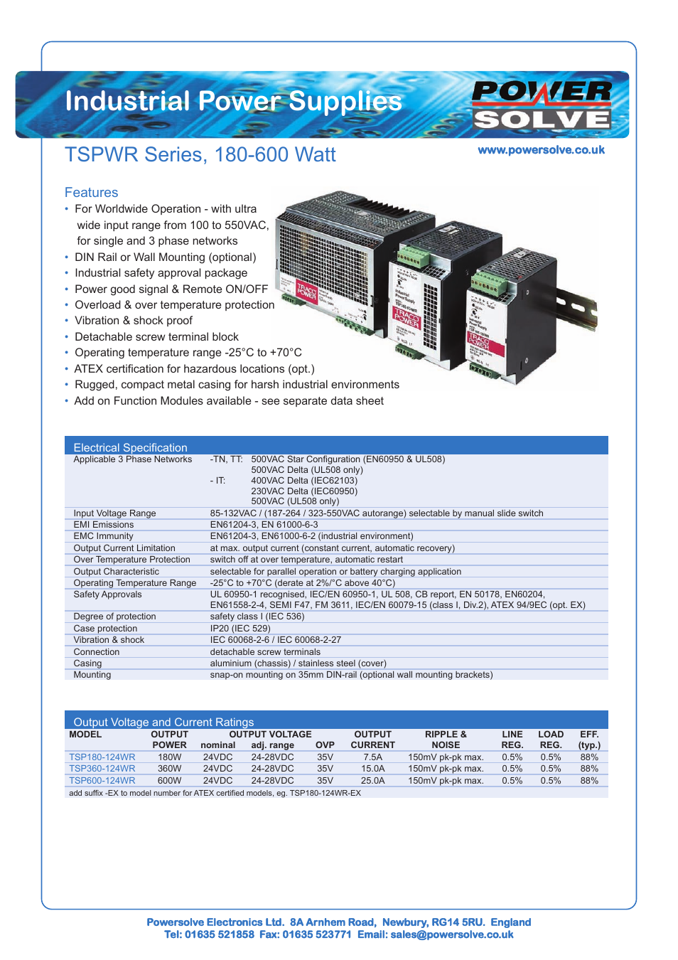 Powersolve TSP-WR Series User Manual | 4 pages