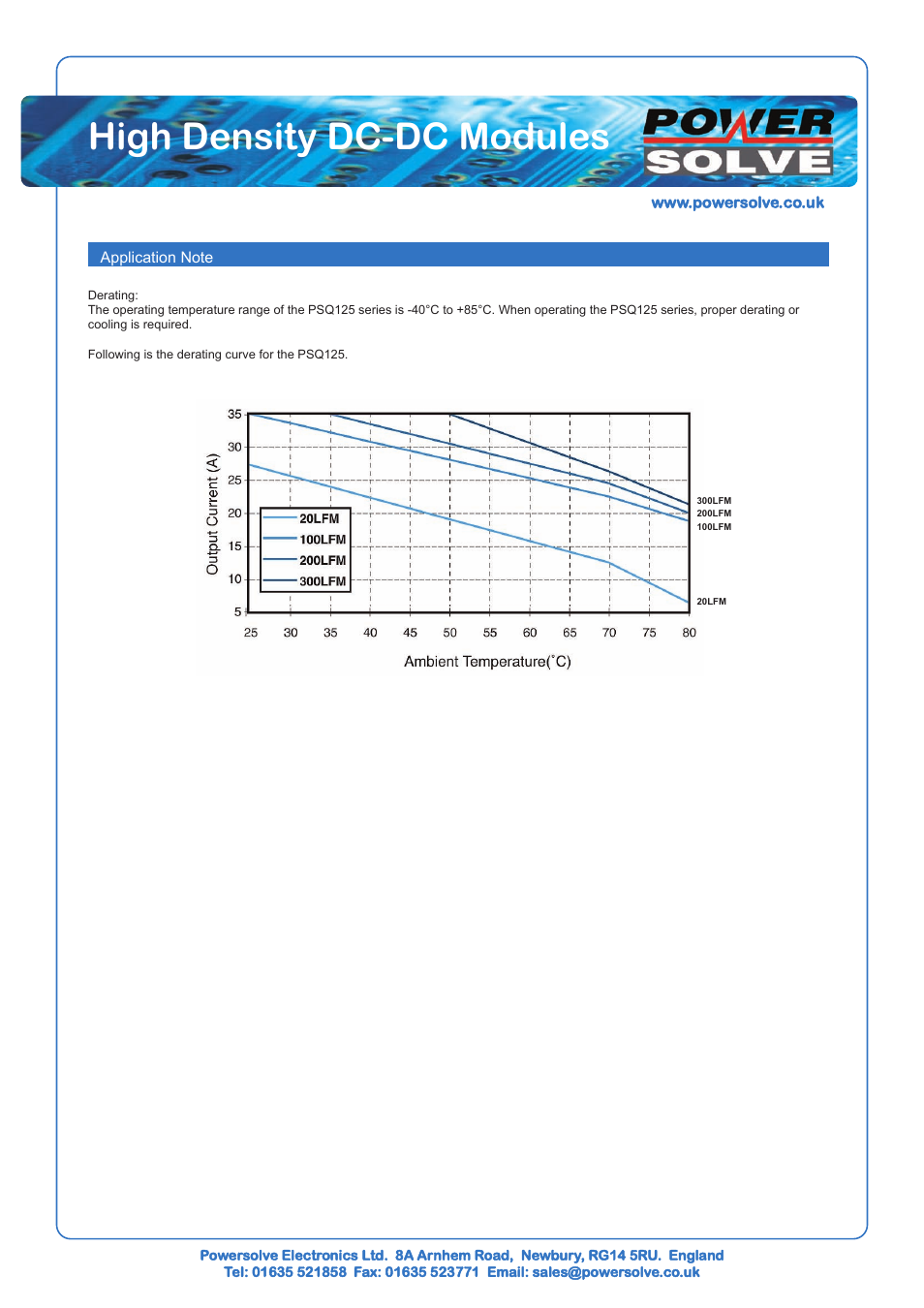 High density dc-dc modules | Powersolve PSQ125 Series User Manual | Page 3 / 3