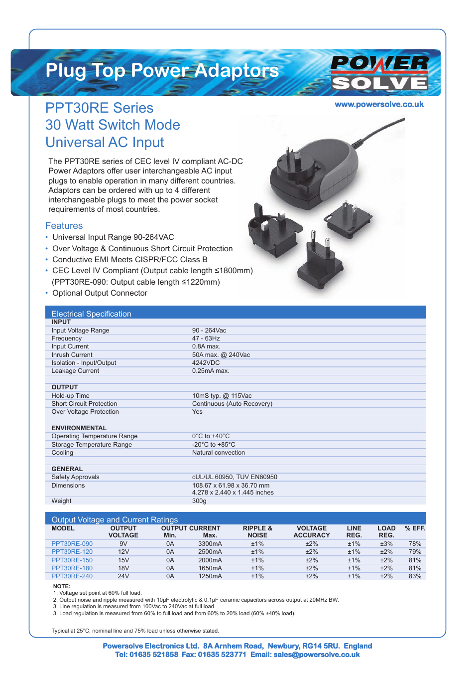 Powersolve PPT30RE Series User Manual | 2 pages