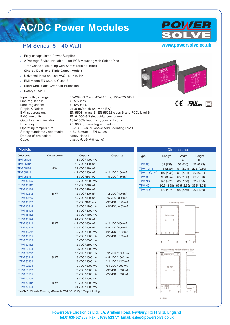 Powersolve TPM Series User Manual | 1 page