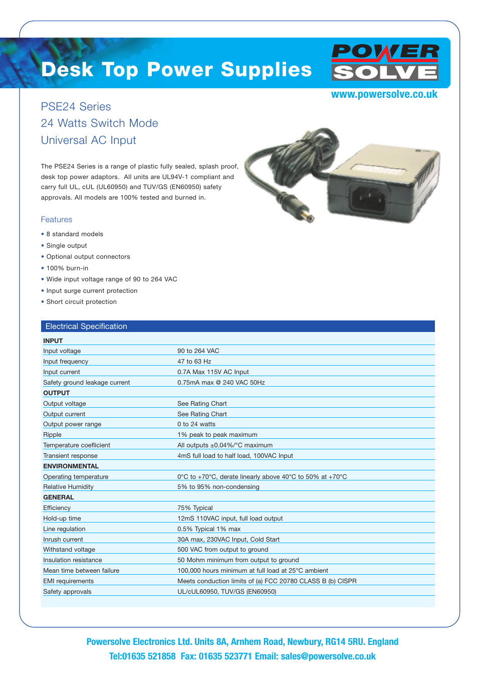 Powersolve PSE24 Series User Manual | 2 pages