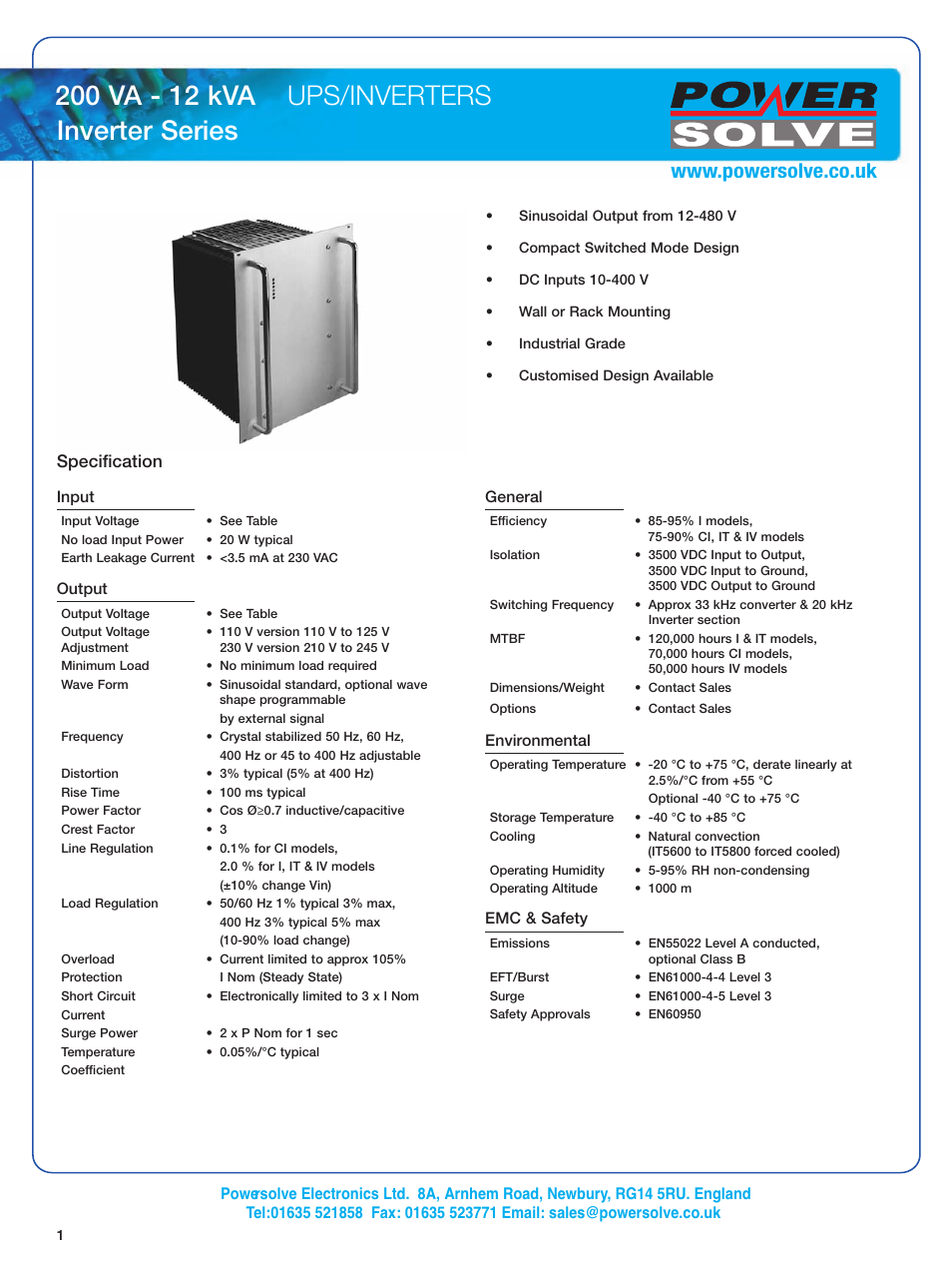 Powersolve SS (DC) Series User Manual | 4 pages