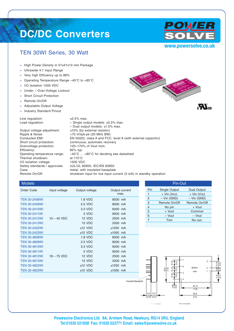 Powersolve TEN30WI Series User Manual | 1 page