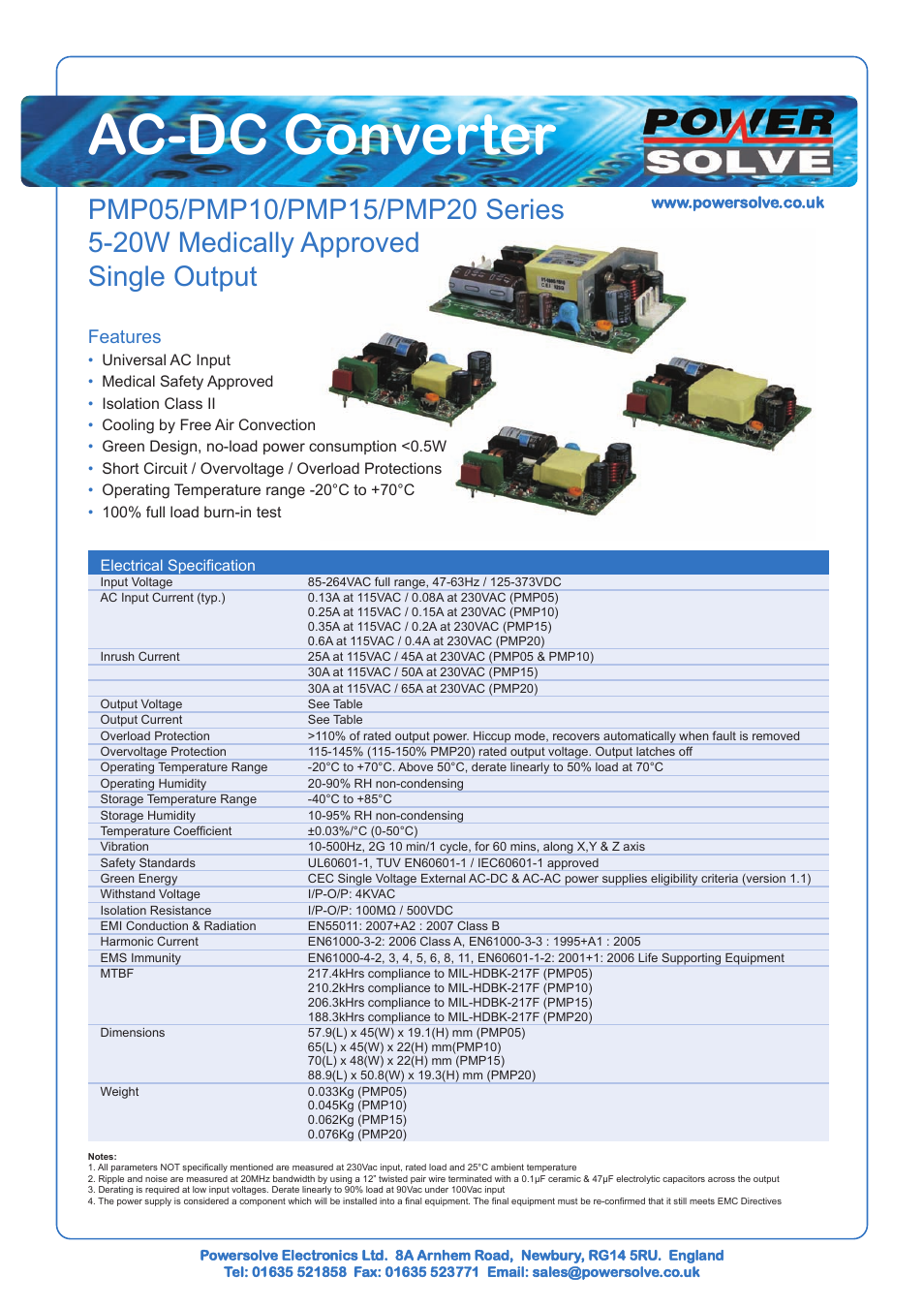 Powersolve PMP20 Series User Manual | 4 pages