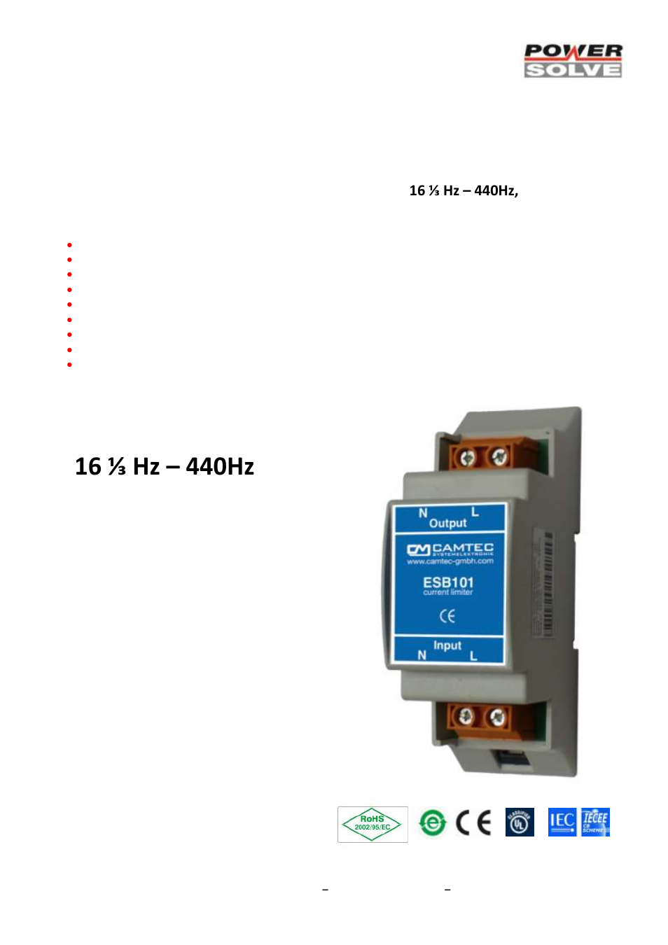 Powersolve ESB101 Series User Manual | 4 pages