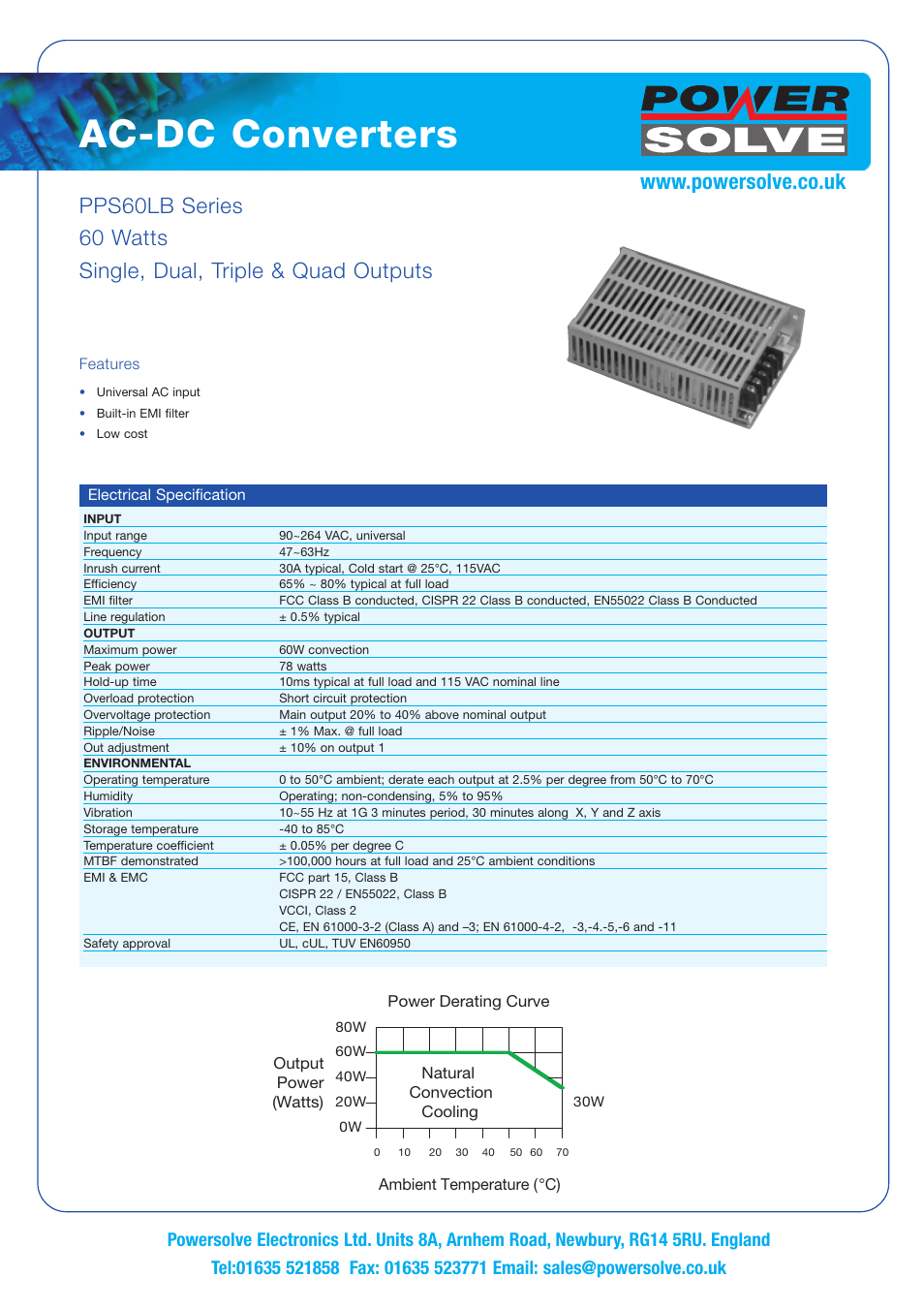 Powersolve PPS60LB Series User Manual | 3 pages