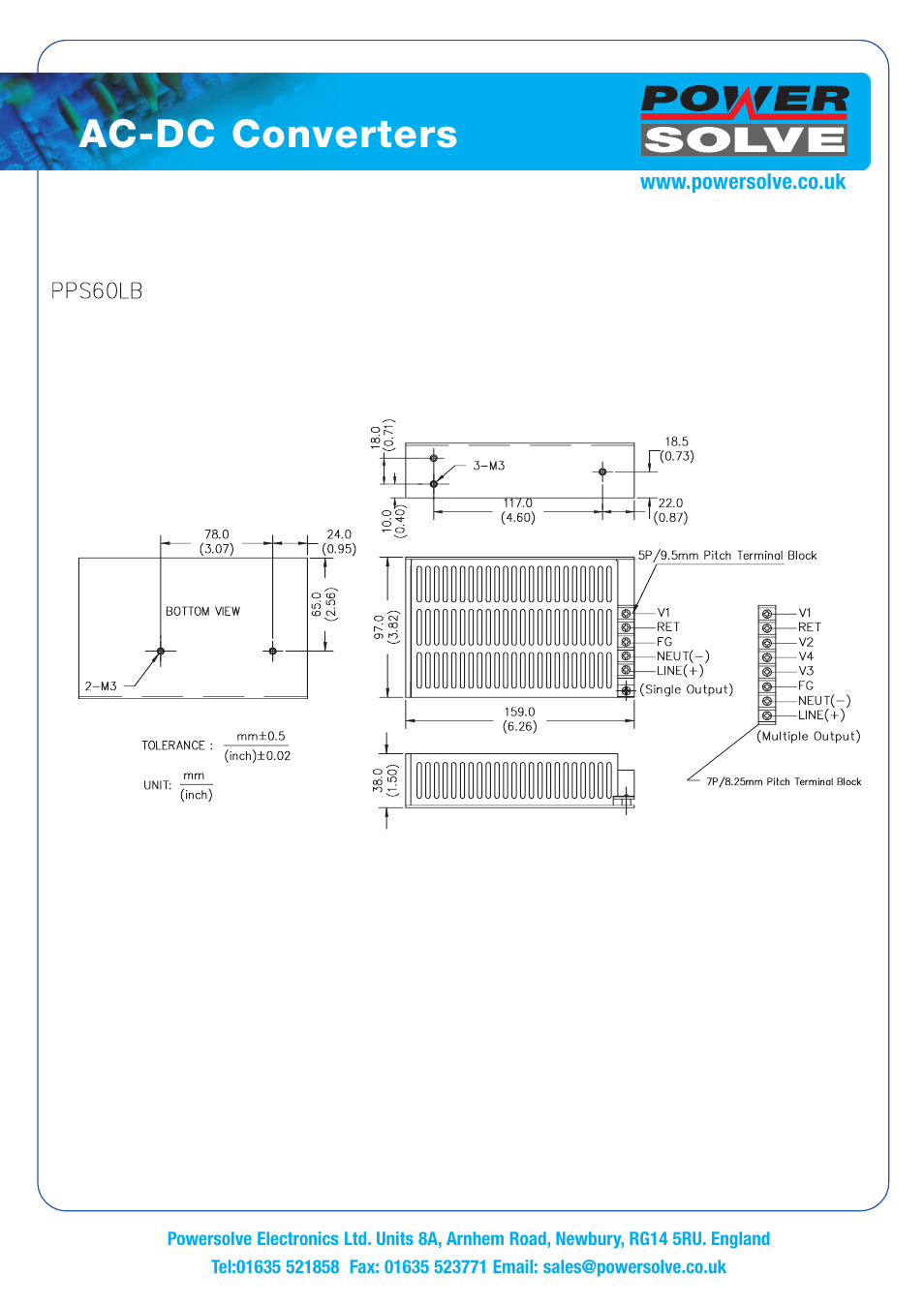 Ac-dc converters | Powersolve PPS60LB Series User Manual | Page 3 / 3