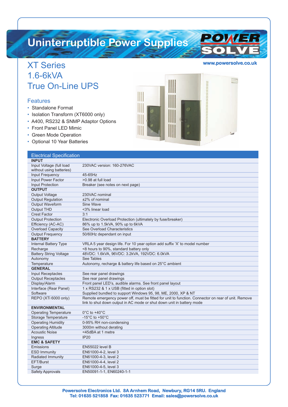 Powersolve XT Series User Manual | 8 pages